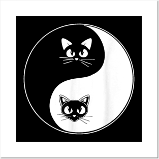 Cat Yin Yang    Kittens Ying Yang Symbol Cat Posters and Art